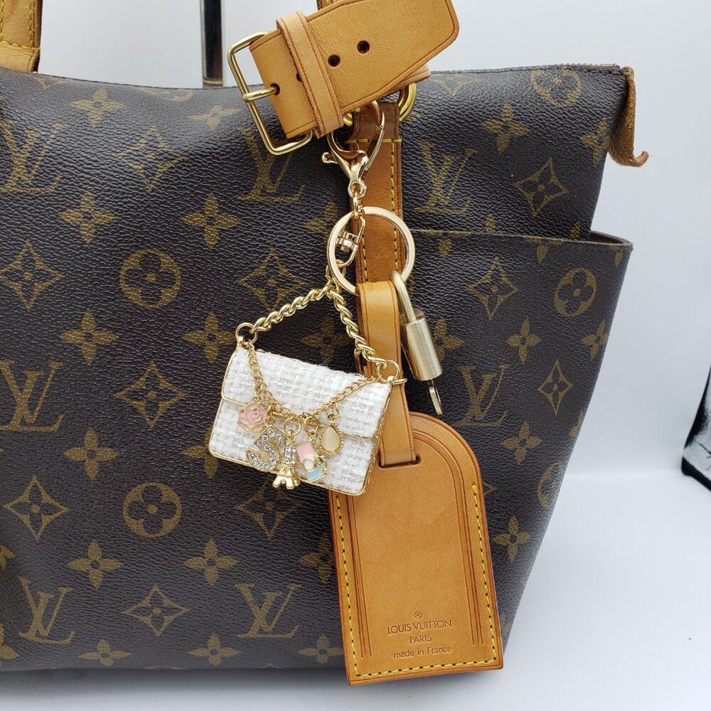 Authentic Louis Vuitton Luggage Nametag and Gold Padlock with Unbranded Keycharm - Picture 2 of 8